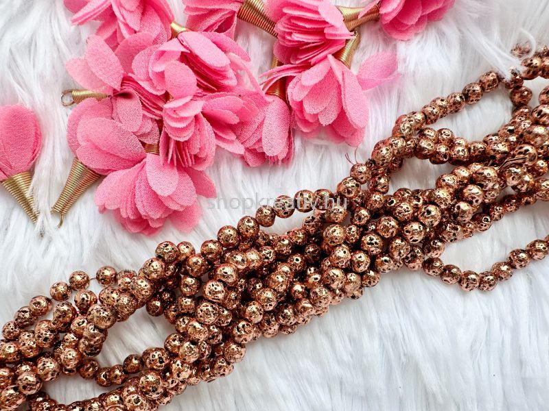 Antik rose gold festett lvak gyngy 4-5mm (10db/csomag)