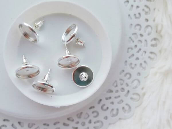  R.mentes cl cabochon flbevalalap - 🎀 12mm +  szilikon stopper (2 pr/cs.)