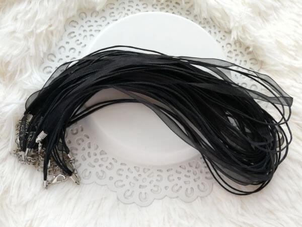  Fekete organza nyaklncalap