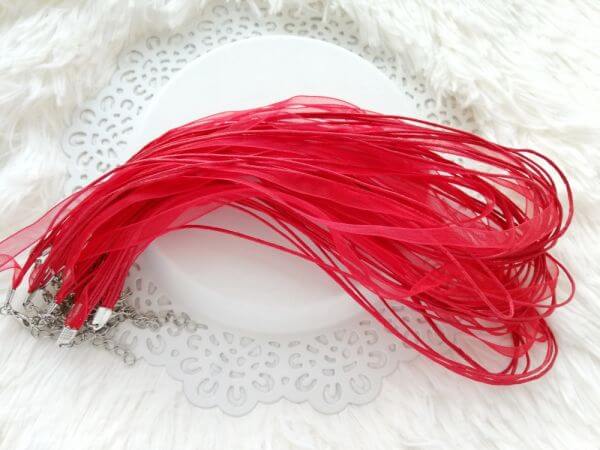  Piros organza nyaklncalap