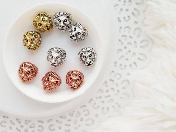  Rose gold oroszln kztes gyngy 12*12mm