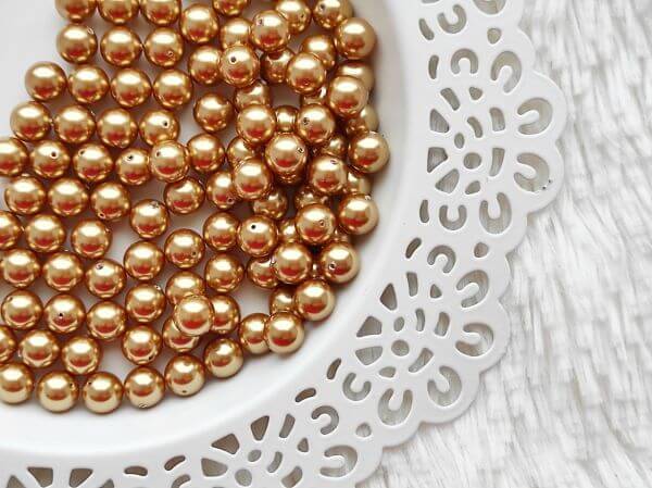  Aranybarna swarovski igazgyngy utnzat 8mm
