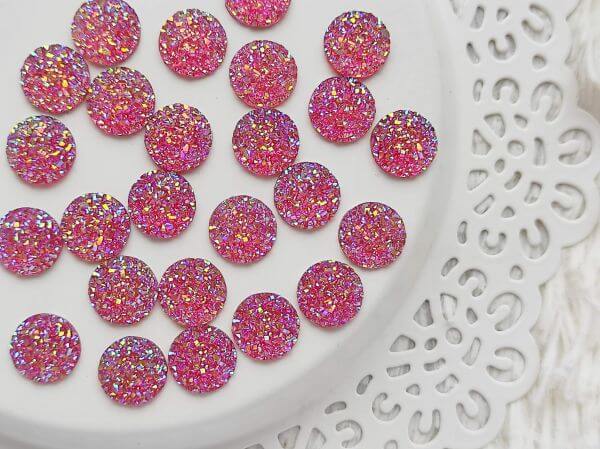  Mlna AB csillogs manyag cabochon 12mm