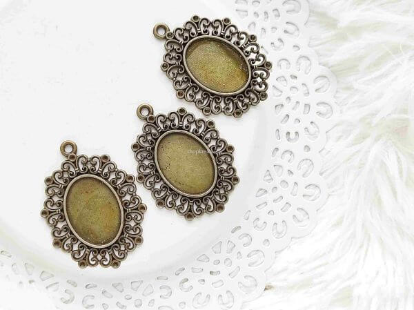  Bronz motvumos veglencse medl alap  - 🎀 18x15mm
