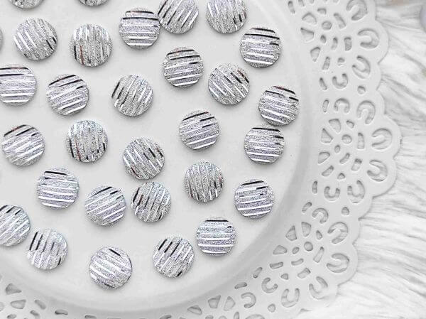  Ezst cskos csillog manyag cabochon 12mm