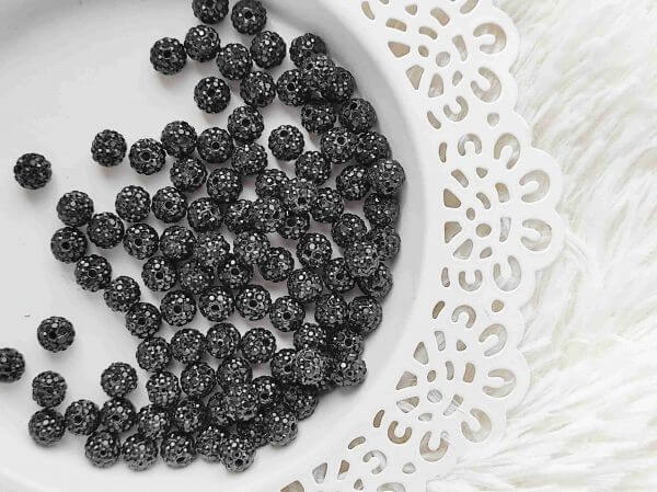  Fekete shamballa gyngy 8mm