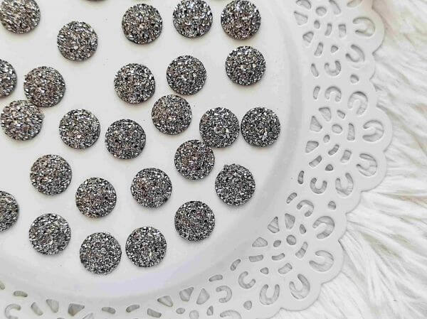  Stt ezst csillogs cabochon 12mm