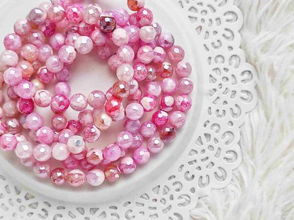  Pink fazettlt galvanizlt tz acht svnygyngy 8mm