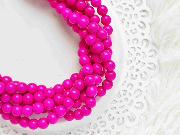  Pink szintetikus trkiz gyngy 8mm