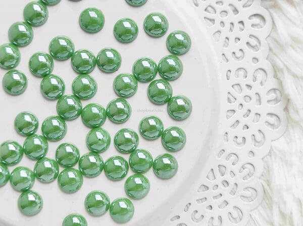  Zld veg tekla cabochon 9.5mm