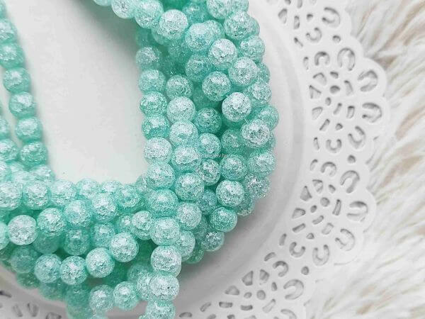 Zld roppantott hegyikristly szintetikus svnygyngy 8mm