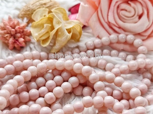  Pasztellrzsaszn festett veggyngy 6mm (20db/csomag)