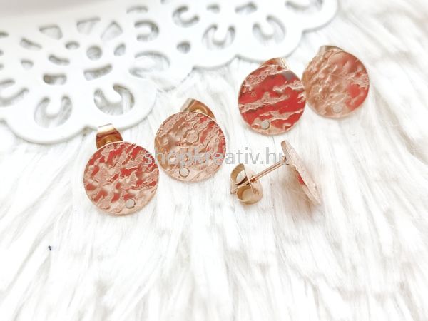 R.mentes acl rose gold flbevalalap sszekt lyukkal 12mm (2pr)