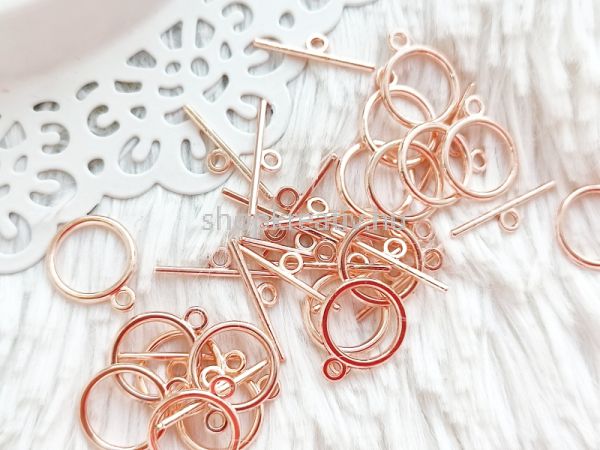  Rose gold nikkelmentes T-kapocs