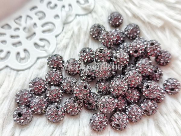  Szrke shamballa gyngy 8mm