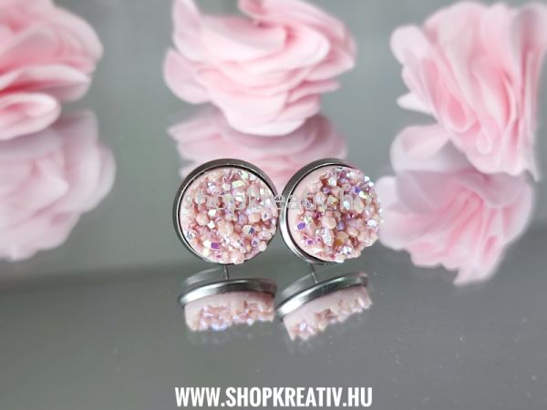  Rozsdamentes acl antikrzsaszn druzy csillog flbeval 12mm