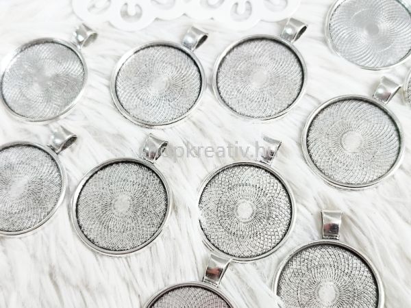  Ezst cabochon/veglencse medl alap szles tartval  - 🎀 25mm