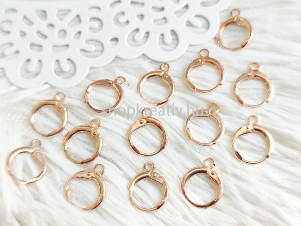  Rozsdamentes acl rose gold flbeval karika hurokkal 14mm (2 pr)