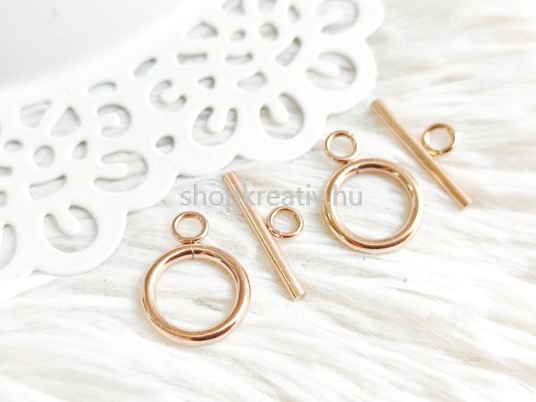  Rozsdamentes acl rose gold T-kapocs 19x14mm