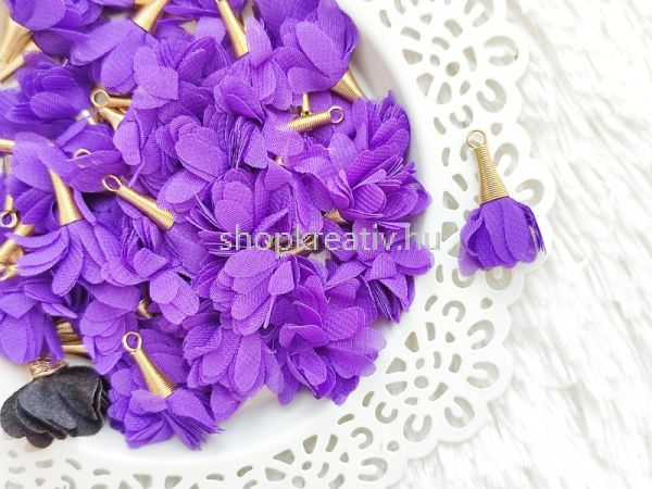  Lila organza virg bojt arany cscsos kupakkal kb. 4cm