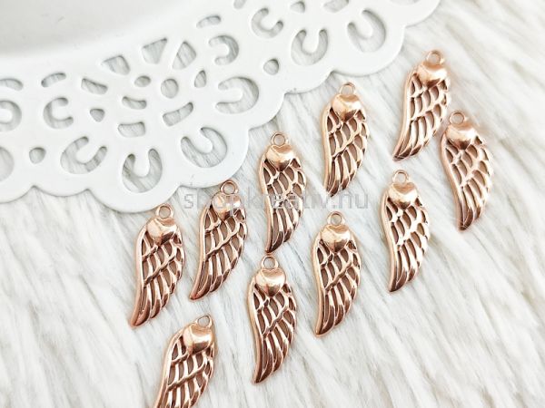  304 Rose gold rozsdamentes acl angyalszrny medl szvvel