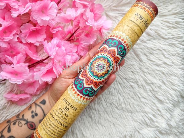  MANDALA Sandalwood / Szantlfa fstl hengeres ajndkdoboz tartval