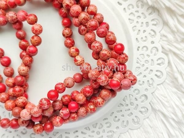  Piros imperial jspis / regalit svnygyngy 8mm