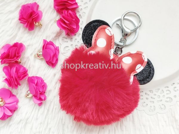  Piros csillog mesefigura egrks szrme kulcstart + karabiner