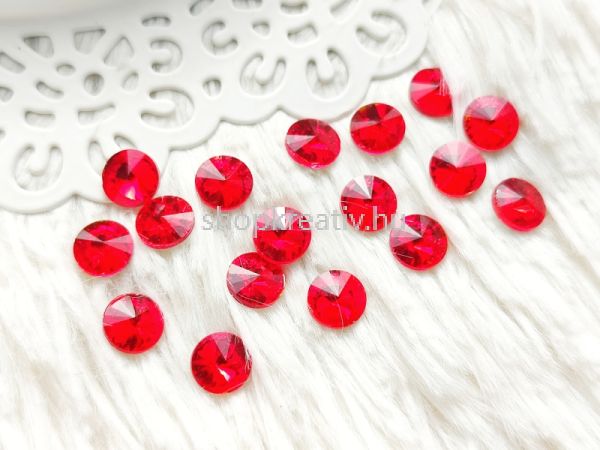  Piros rivoli cabochon kpos htlappal 8mm