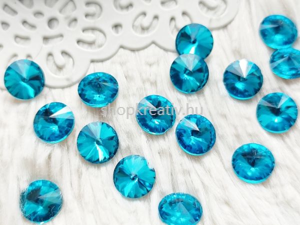  Trkiz rivoli cabochon kpos htlappal - 🎀 10mm