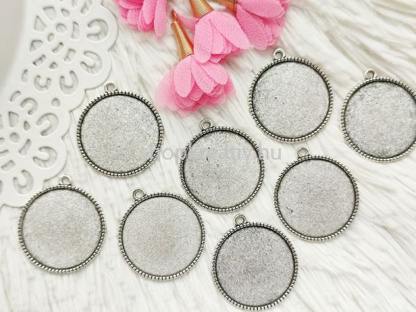  Ezst cabochon/veglencse medl alap - 🎀 25mm