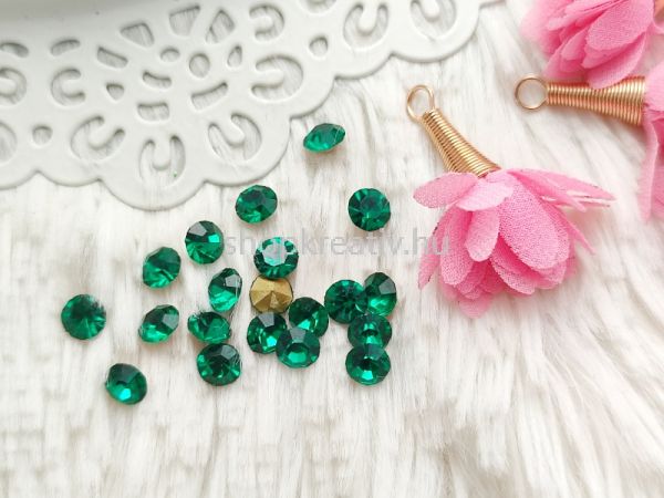  Zld rivoli cabochon kpos htlappal 6mm