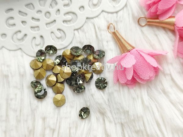  Szrke rivoli cabochon kpos htlappal 6mm