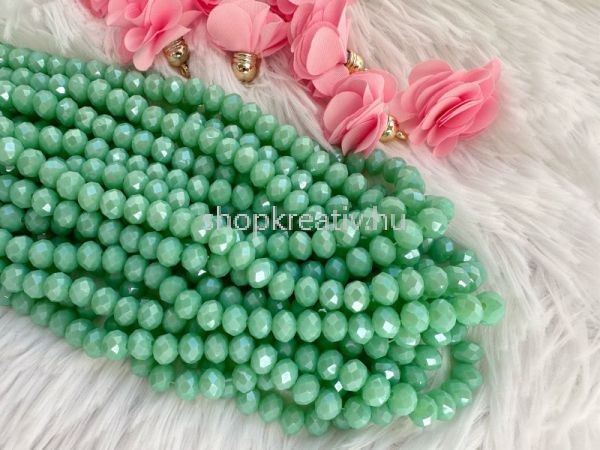  Telt menta AB csiszolt fnk veggyngy 8mm (10db/csomag)