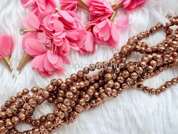  Antik rose gold festett lvak gyngy 4-5mm (10db/csomag)
